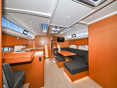 Salon of BOSUN, a Bavaria C46 sailboat at Zadar, Croatia