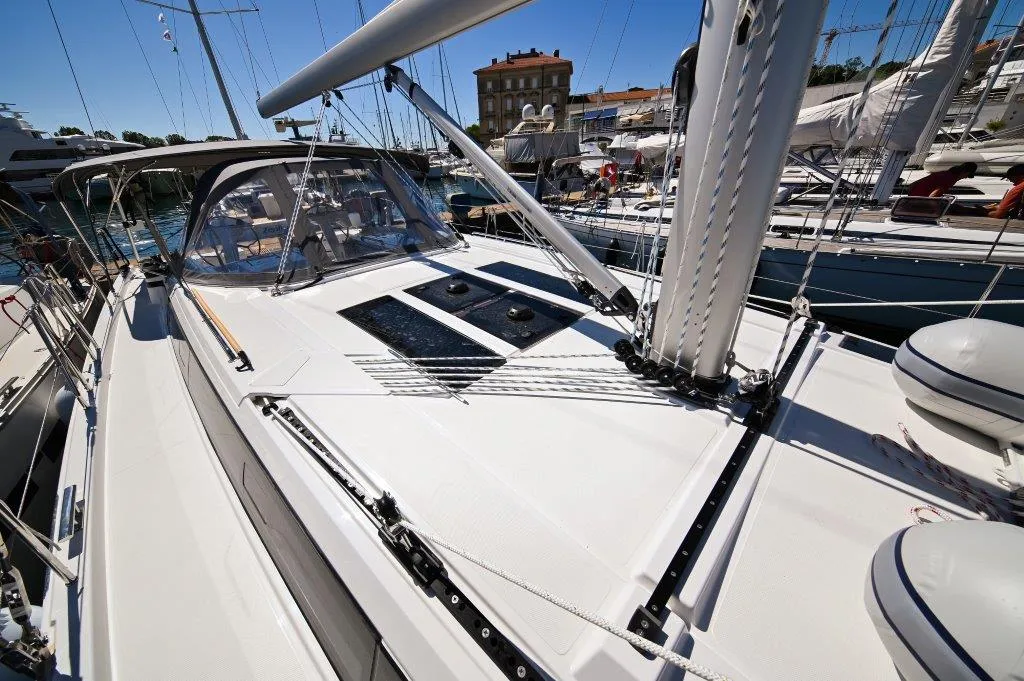 Deck of BOSUN, a Bavaria C46 sailboat at Zadar, Croatia