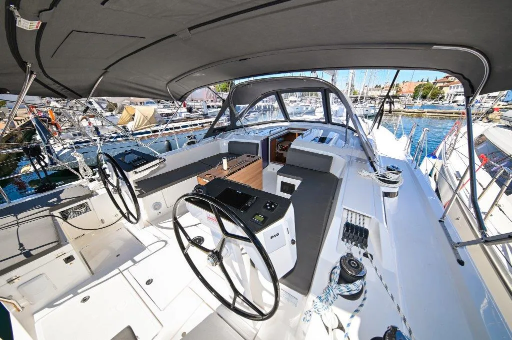 Cockpit of BOSUN, a Bavaria C46 sailboat at Zadar, Croatia