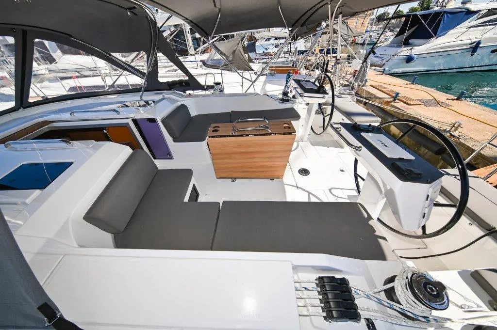 Cockpit of BOSUN, a Bavaria C46 sailboat at Zadar, Croatia