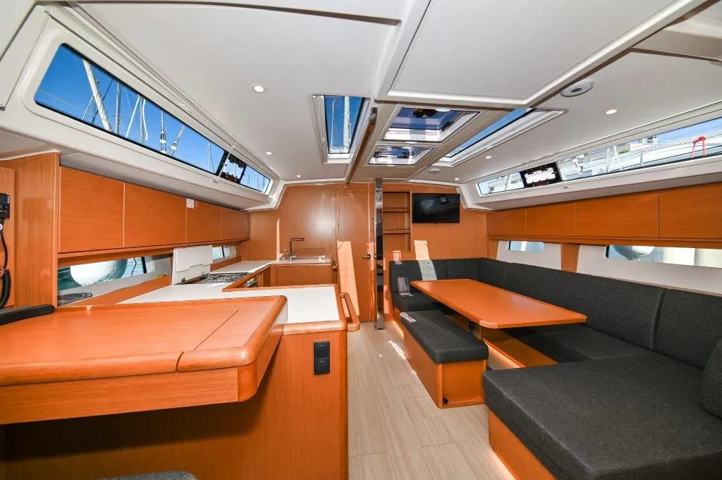 Salon of BOSUN, a Bavaria C46 sailboat at Zadar, Croatia