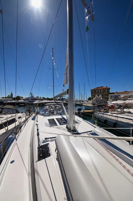 Deck of BOSUN, a Bavaria C46 sailboat at Zadar, Croatia