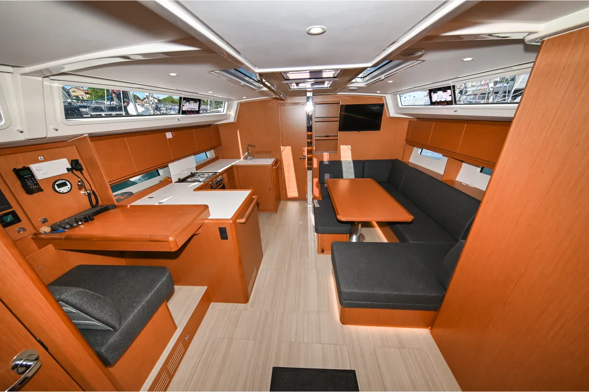 Salon of BOSUN, a Bavaria C46 sailboat at Zadar, Croatia