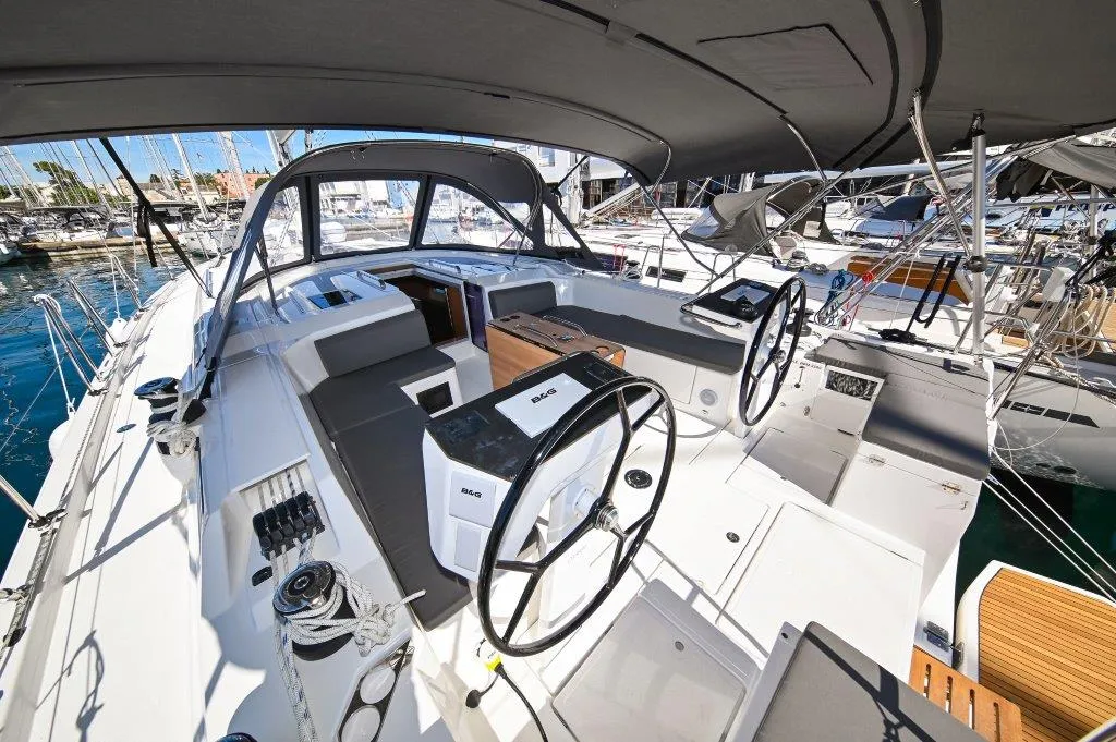 Cockpit of BOSUN, a Bavaria C46 sailboat at Zadar, Croatia