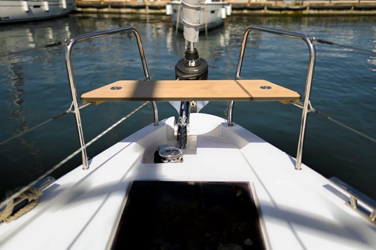 Exterior view of BOSUN, a Bavaria C46 sailboat at Zadar, Croatia