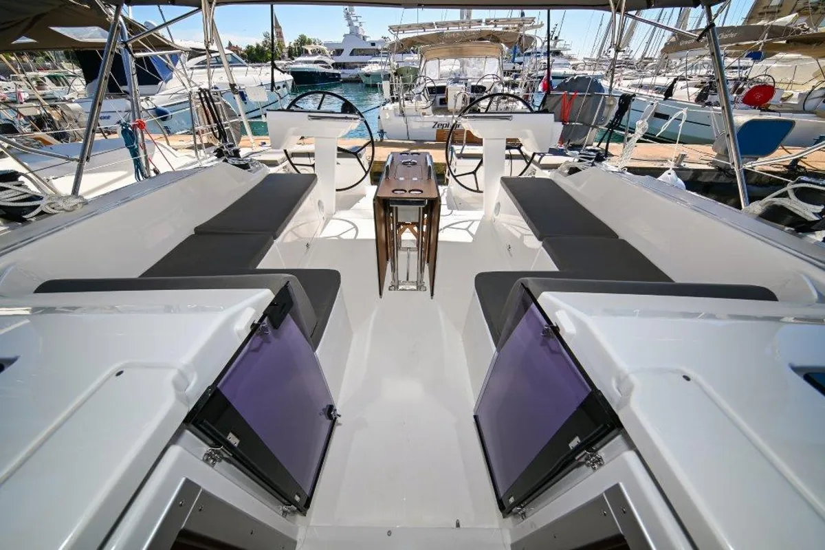 Cockpit of BOSUN, a Bavaria C46 sailboat at Zadar, Croatia