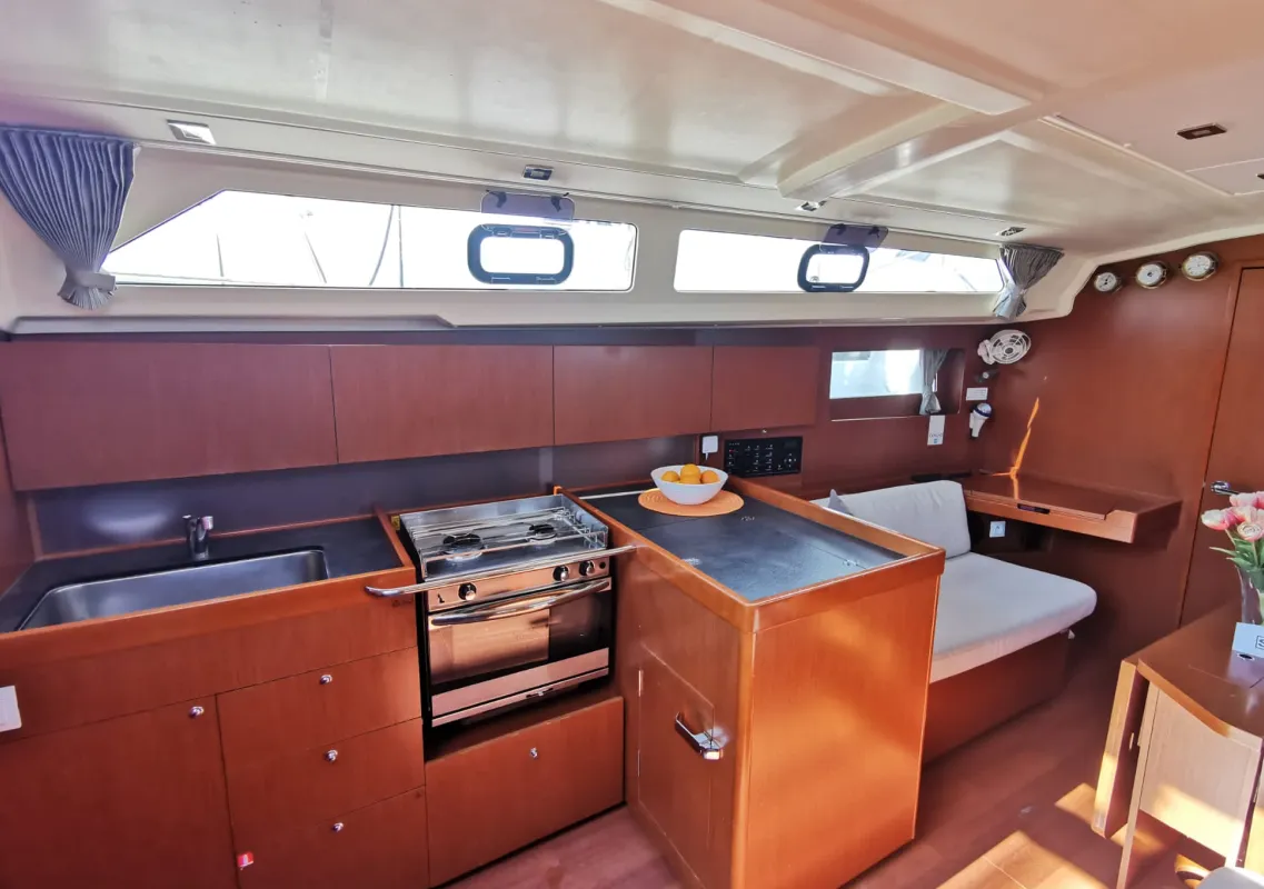 Galley of First, a Beneteau Oceanis 41.1 sailboat at Općina Rogoznica, Croatia
