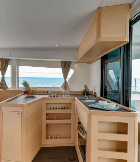 Galley of Queen Annezia, a Lagoon 42 catamaran at Municipal Unit of Lefkada, Greece