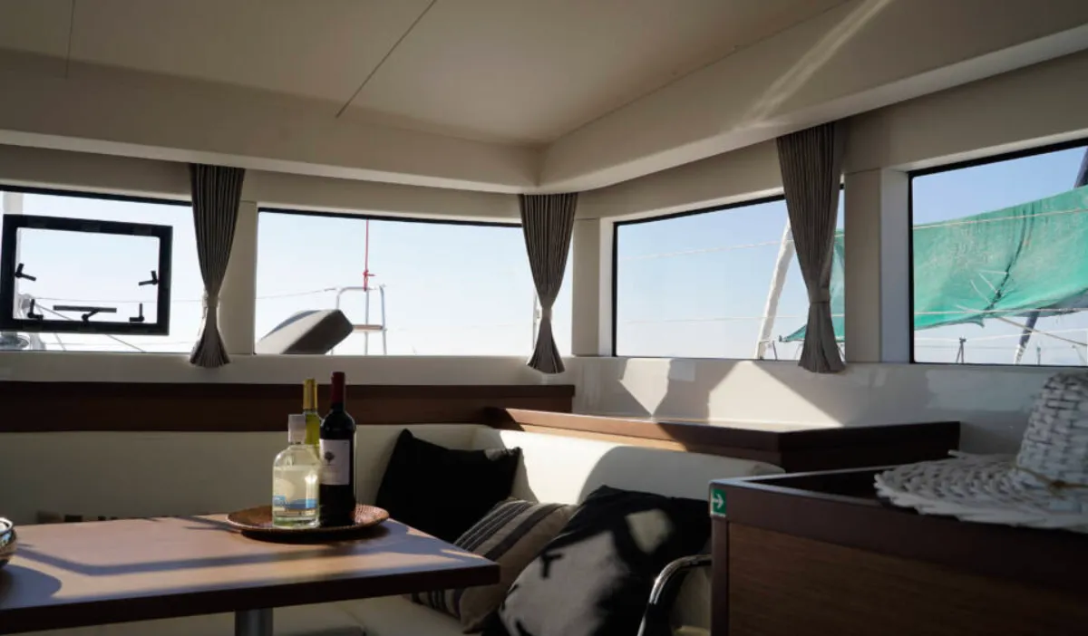 Salon of Aello, a Lagoon 40 catamaran at Municipal Unit of Lefkada, Greece