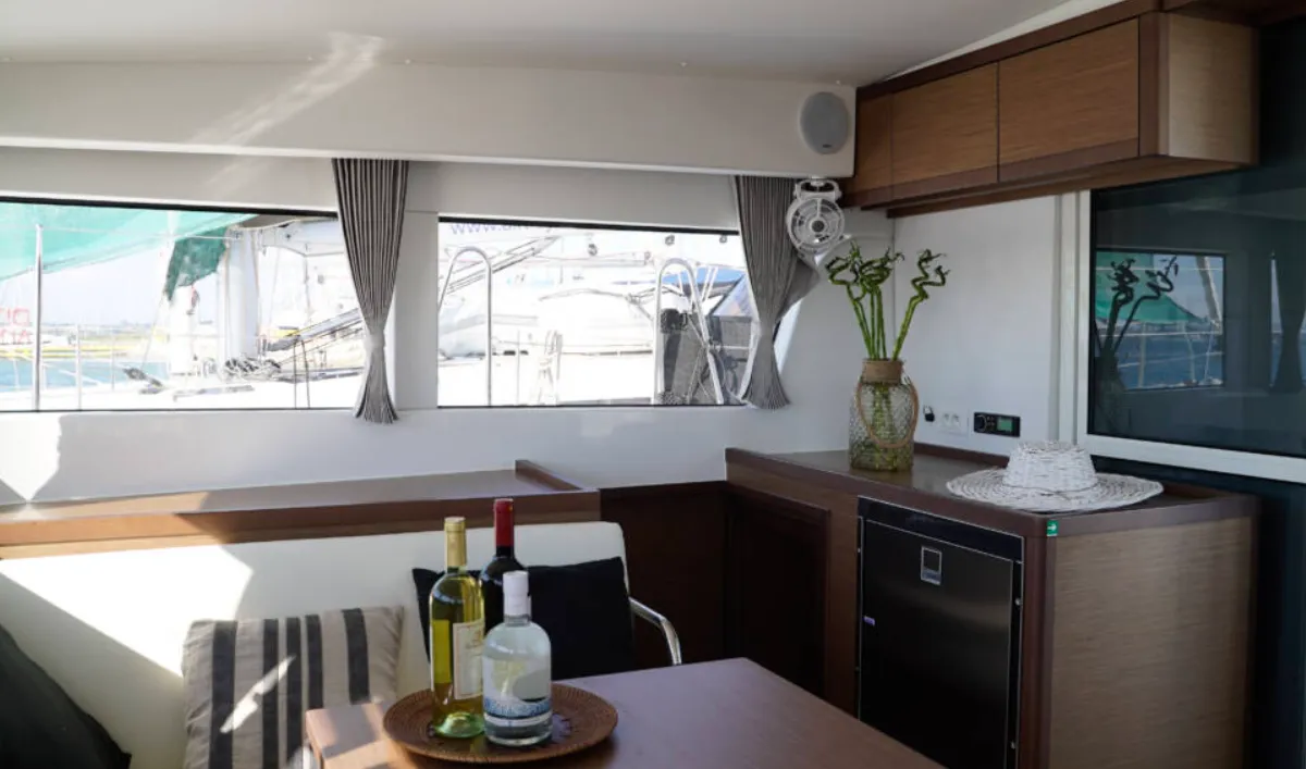 Salon of Aello, a Lagoon 40 catamaran at Municipal Unit of Lefkada, Greece