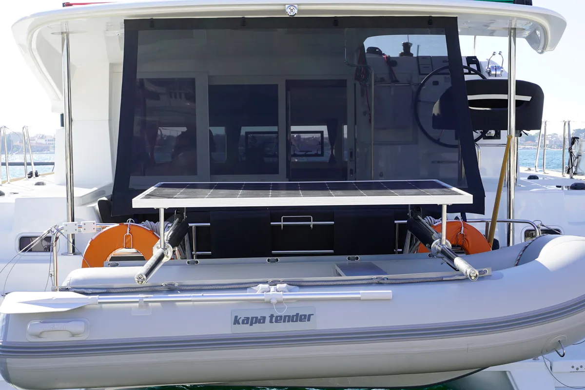 Deck of Aello, a Lagoon 40 catamaran at Municipal Unit of Lefkada, Greece