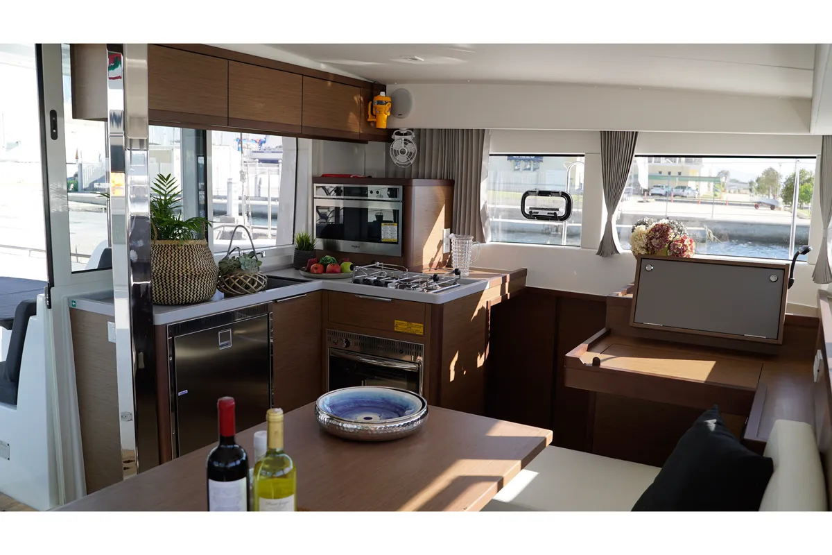 Salon of Aello, a Lagoon 40 catamaran at Municipal Unit of Lefkada, Greece