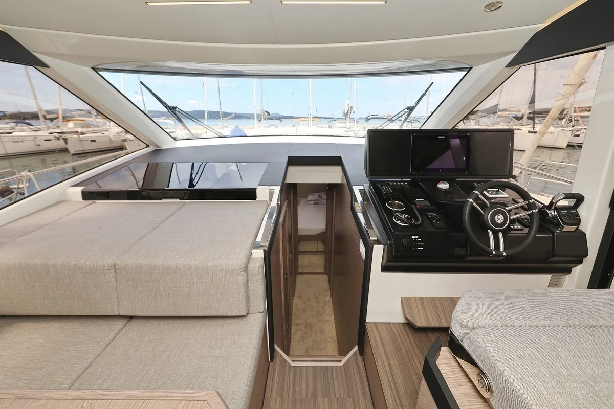 Cockpit of Pepper, a Greenline 45 Fly motor yacht at Grad Biograd na Moru, Croatia