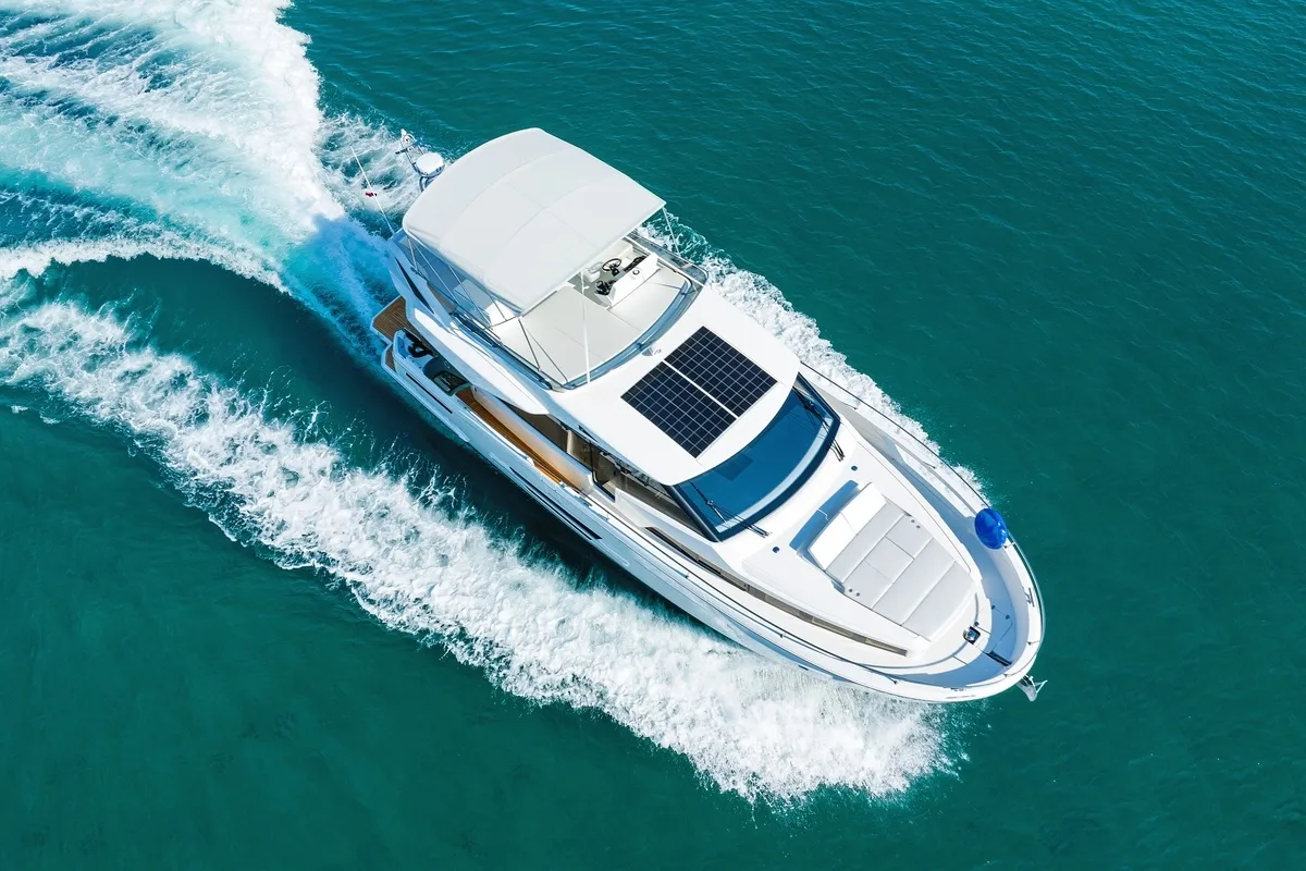 Exterior view of Pepper, a Greenline 45 Fly motor yacht at Grad Biograd na Moru, Croatia
