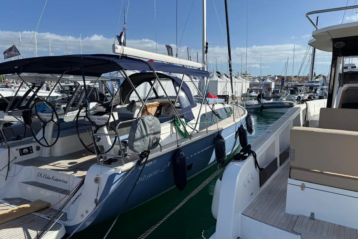 Exterior view of No 1, a D&D Kufner 37 sailboat at Punat, Croatia