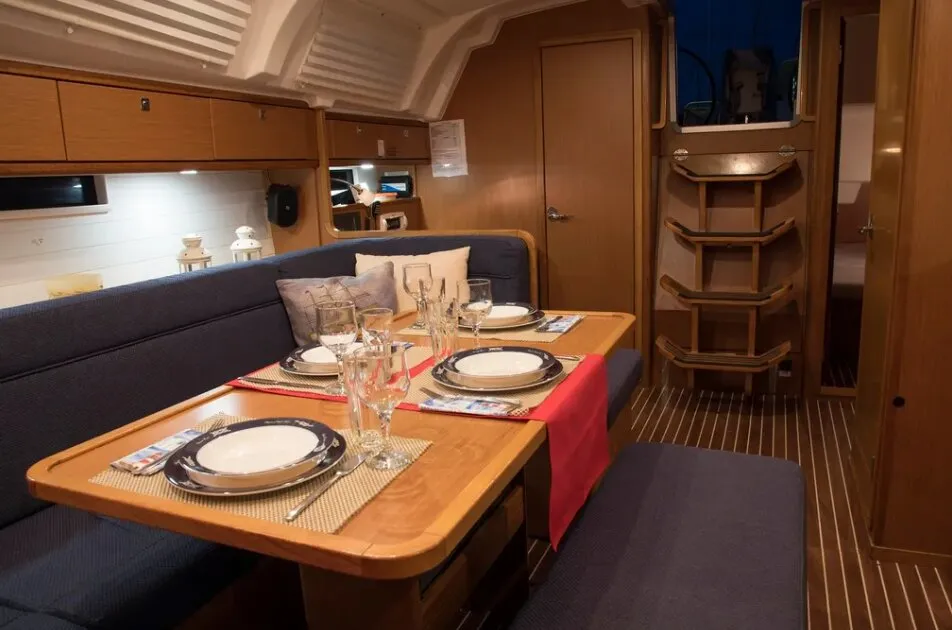 Salon of Erato, a Bavaria 41 Cruiser sailboat at Municipal Unit of Lefkada, Greece