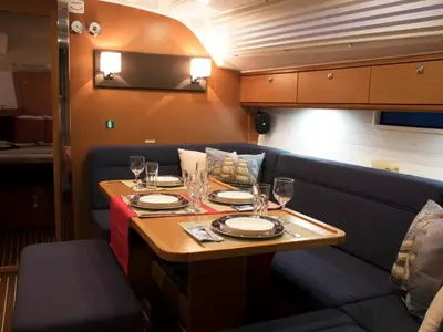 Salon of Erato, a Bavaria 41 Cruiser sailboat at Municipal Unit of Lefkada, Greece
