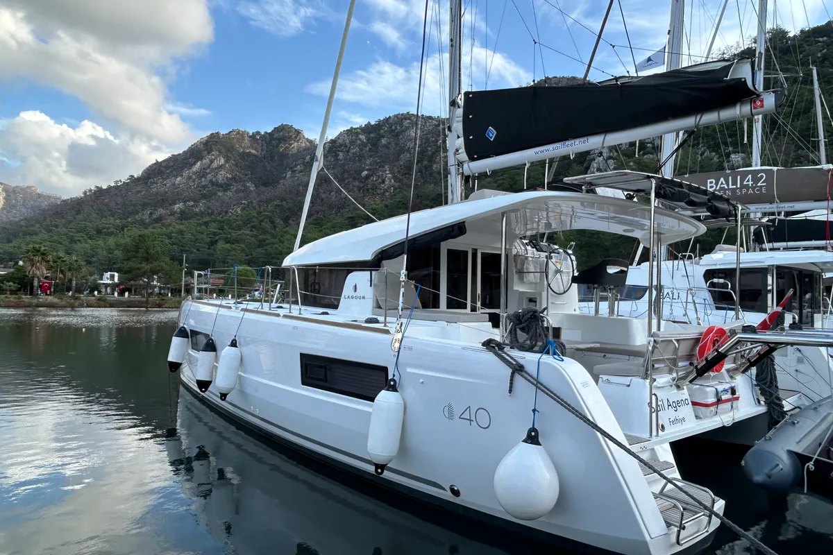 Sail Agena, a Lagoon 40 catamaran at Marmaris, Turkey