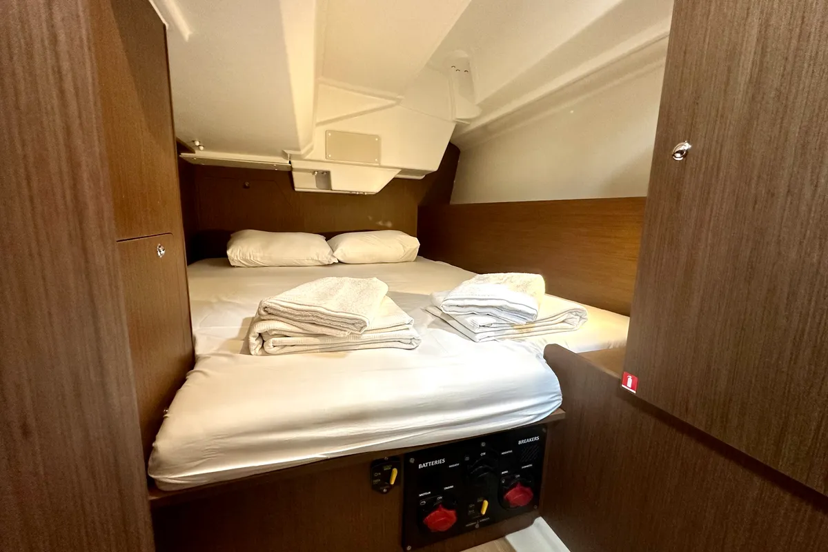 Cabin on Sail Pride, a Beneteau Oceanis 38.1 sailboat at Marmaris, Turkey