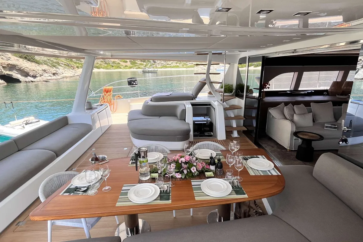 Just Marie 2, a Lagoon Seventy 8 catamaran at Athens, Marina Delta Kallithea, Greece