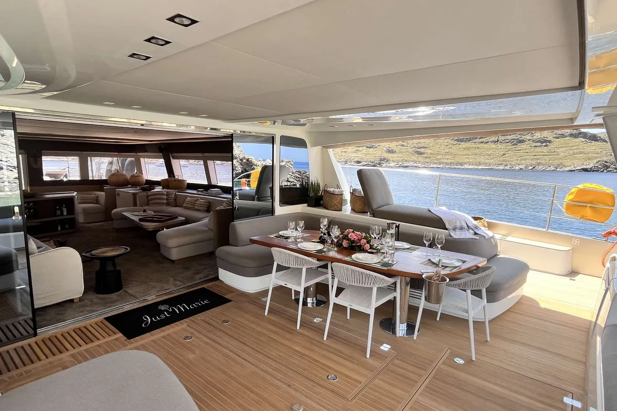 Just Marie 2, a Lagoon Seventy 8 catamaran at Athens, Marina Delta Kallithea, Greece