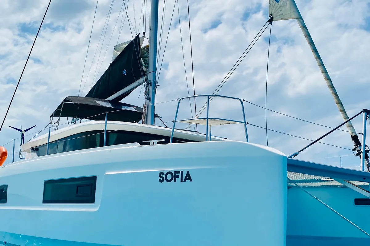 Sofia, a Lagoon 46 catamaran at Azam Marina, Tanzania
