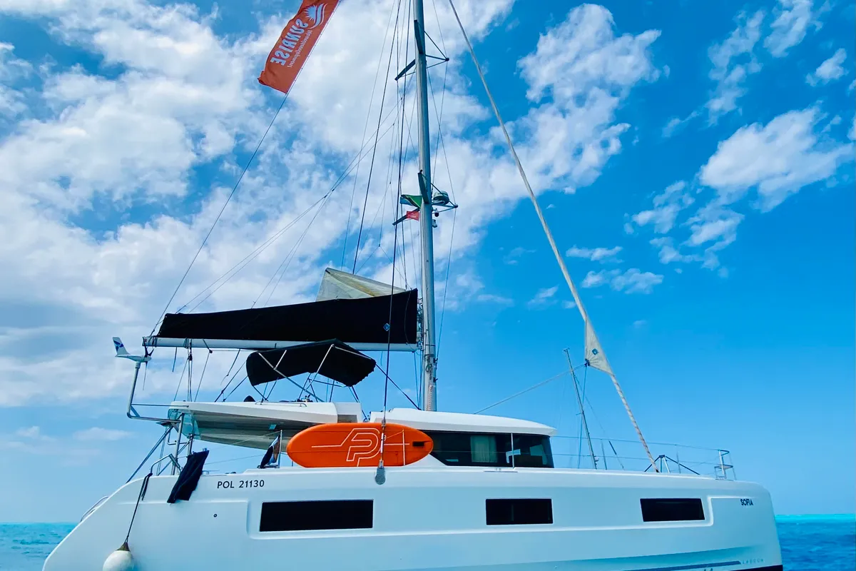 Sofia, a Lagoon 46 catamaran at Azam Marina, Tanzania