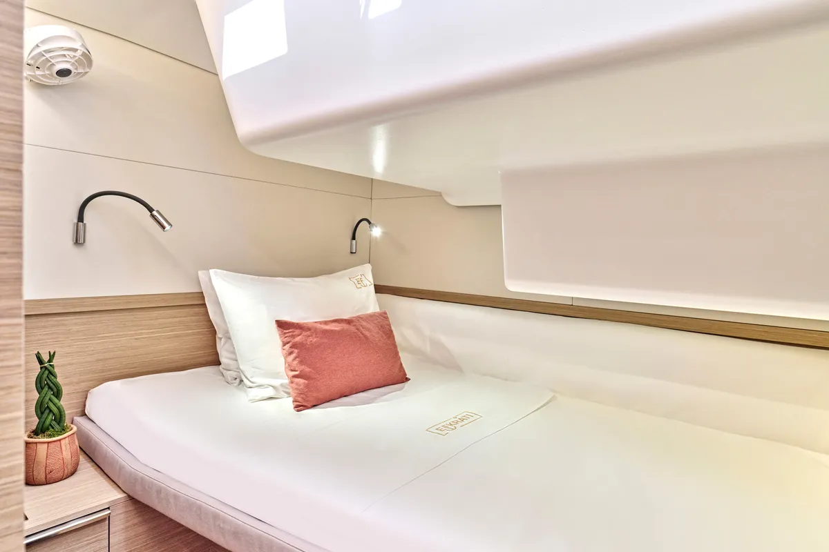 Cabin on Lagoon 51, a catamaran at Athens, Greece