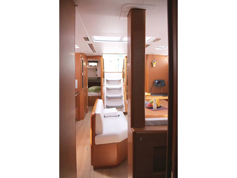 Salon of Athena, a Jeanneau Sun Odyssey 479 sailboat at Lavreotiki Municipal Unit, Greece