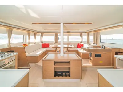 Salon of Andromeda, a Lagoon 50 catamaran at Municipal Unit of Lefkada, Greece