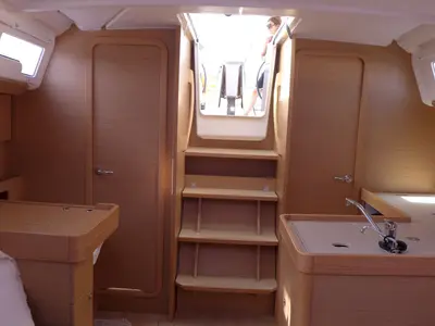 Galley of Mar Me Quer, a Dufour 360 Grand Large sailboat at Portimão, Portugal