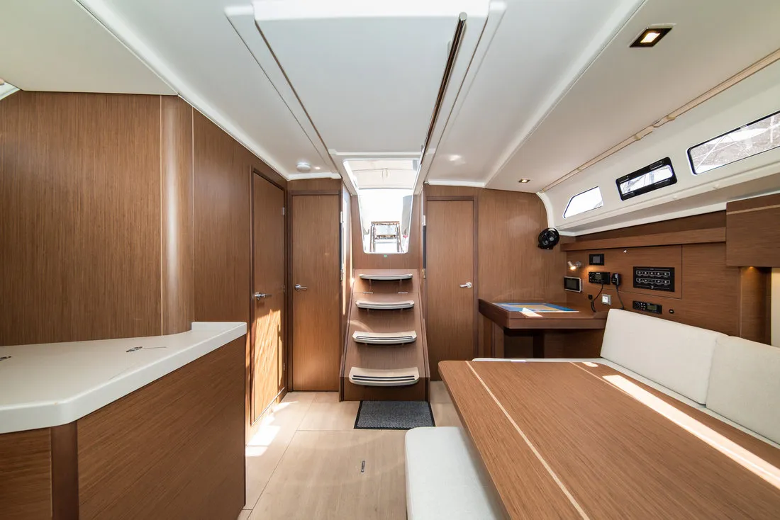 Salon of Poseidon, a Beneteau Oceanis 40.1 sailboat at Zadar, Croatia