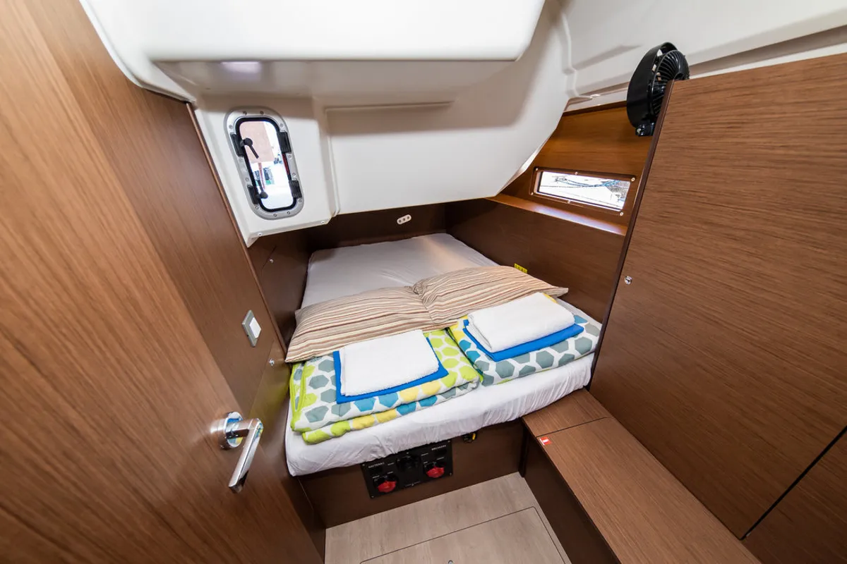 Cabin on Poseidon, a Beneteau Oceanis 40.1 sailboat at Zadar, Croatia