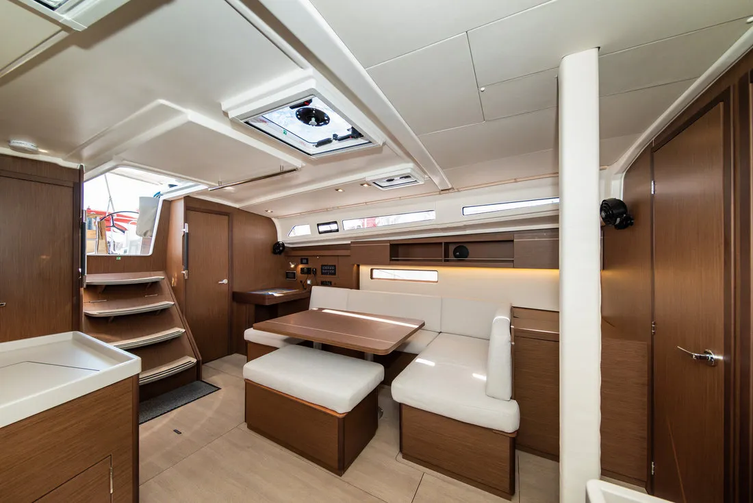 Salon of Poseidon, a Beneteau Oceanis 40.1 sailboat at Zadar, Croatia