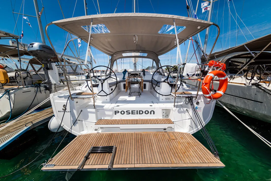 Exterior view of Poseidon, a Beneteau Oceanis 40.1 sailboat at Zadar, Croatia