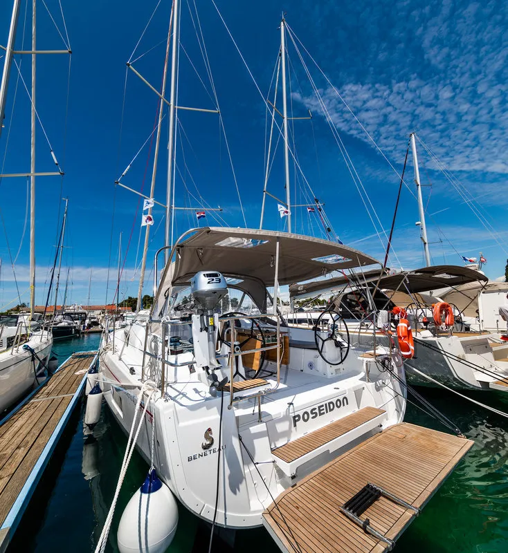 Exterior view of Poseidon, a Beneteau Oceanis 40.1 sailboat at Zadar, Croatia