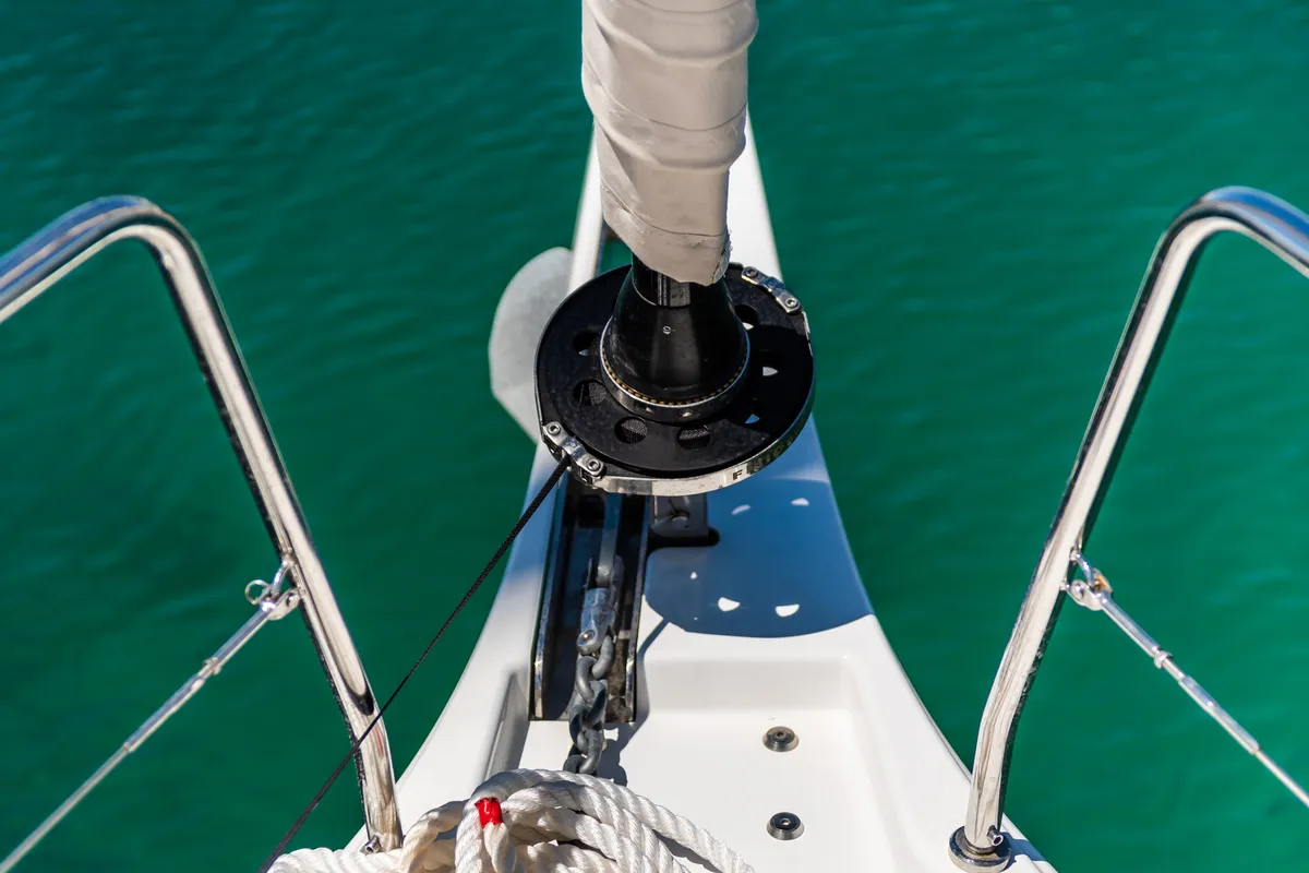 Deck of Poseidon, a Beneteau Oceanis 40.1 sailboat at Zadar, Croatia