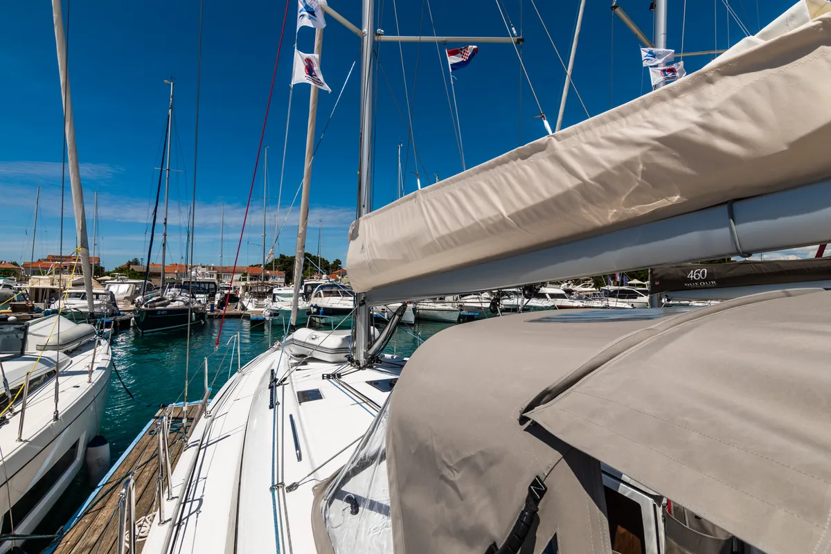 Exterior view of Poseidon, a Beneteau Oceanis 40.1 sailboat at Zadar, Croatia