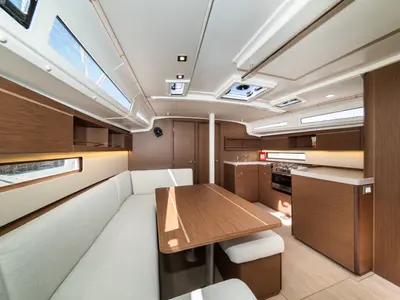 Salon of Poseidon, a Beneteau Oceanis 40.1 sailboat at Zadar, Croatia