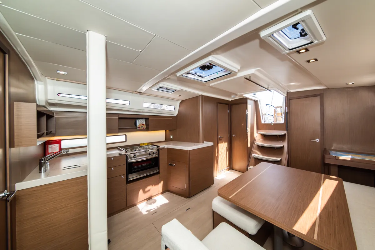 Salon of Poseidon, a Beneteau Oceanis 40.1 sailboat at Zadar, Croatia