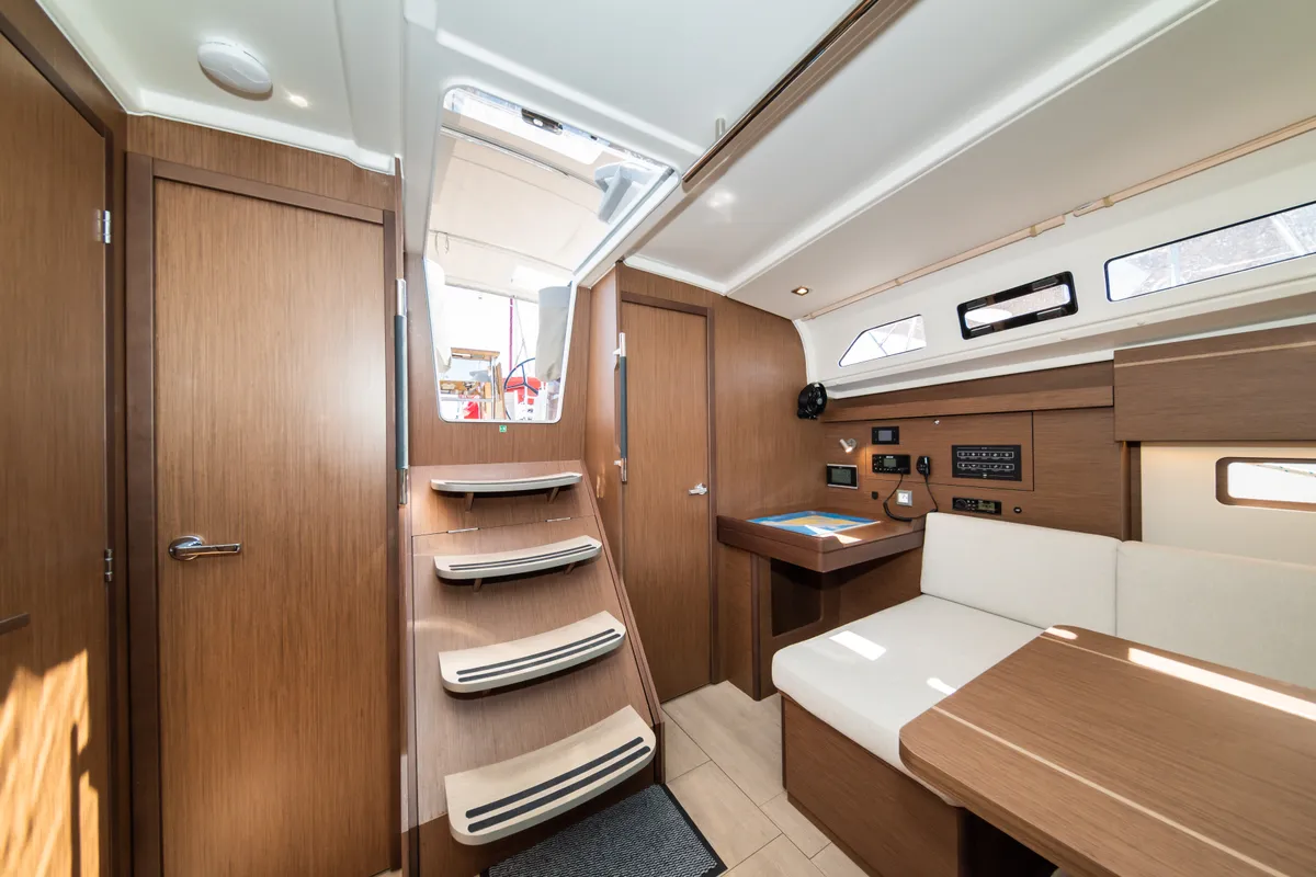 Salon of Poseidon, a Beneteau Oceanis 40.1 sailboat at Zadar, Croatia