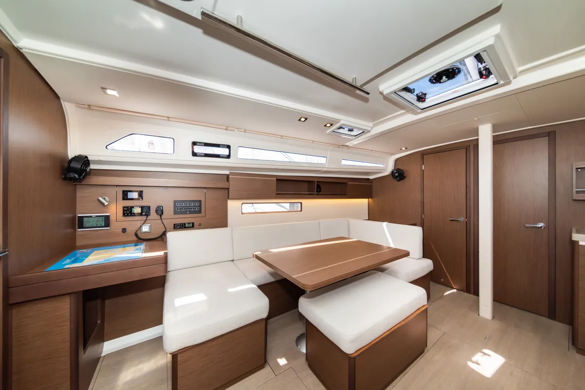 Salon of Poseidon, a Beneteau Oceanis 40.1 sailboat at Zadar, Croatia
