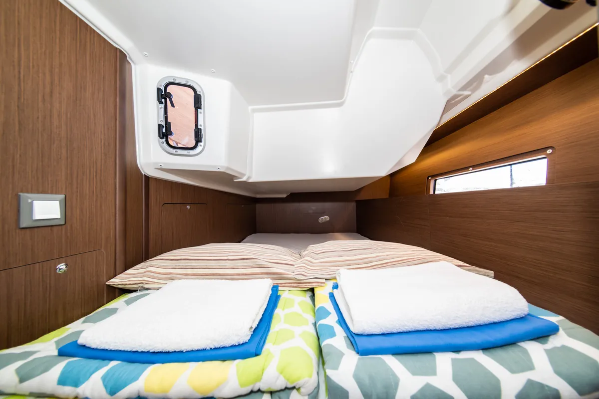 Cabin on Poseidon, a Beneteau Oceanis 40.1 sailboat at Zadar, Croatia