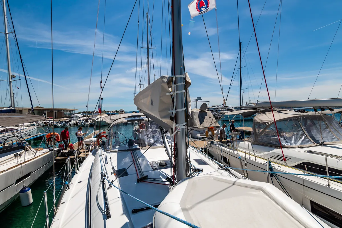 Exterior view of Poseidon, a Beneteau Oceanis 40.1 sailboat at Zadar, Croatia