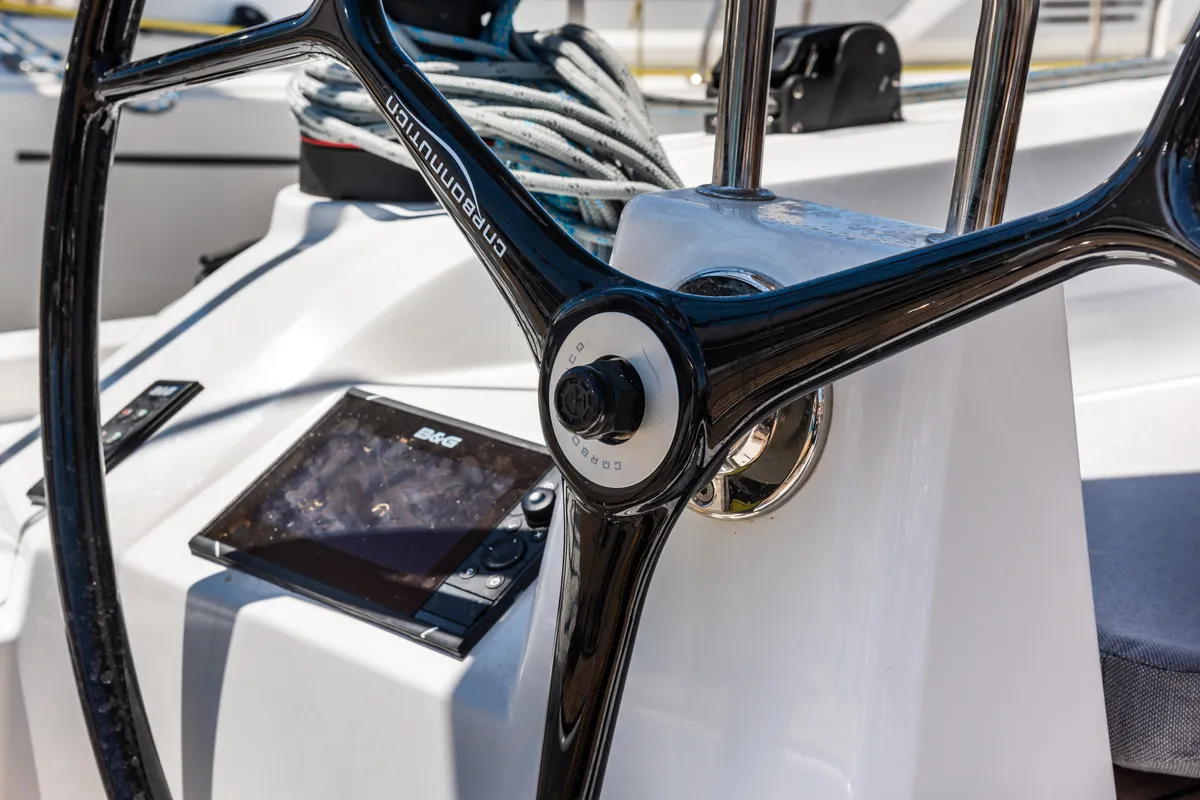 Cockpit of Poseidon, a Beneteau Oceanis 40.1 sailboat at Zadar, Croatia