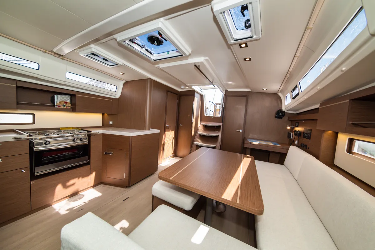 Salon of Poseidon, a Beneteau Oceanis 40.1 sailboat at Zadar, Croatia