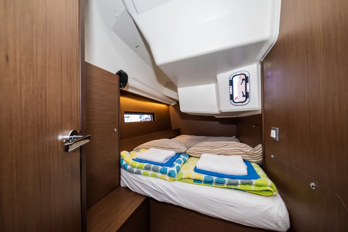 Cabin on Poseidon, a Beneteau Oceanis 40.1 sailboat at Zadar, Croatia
