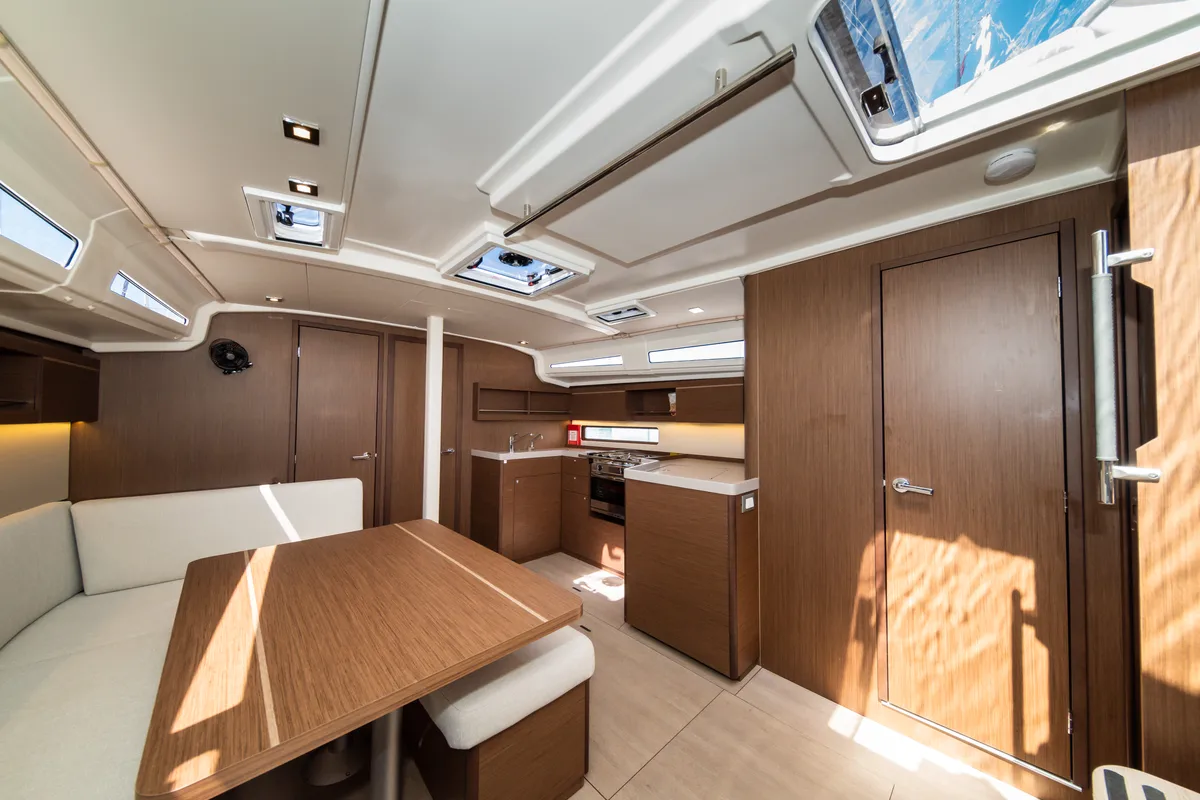 Salon of Poseidon, a Beneteau Oceanis 40.1 sailboat at Zadar, Croatia
