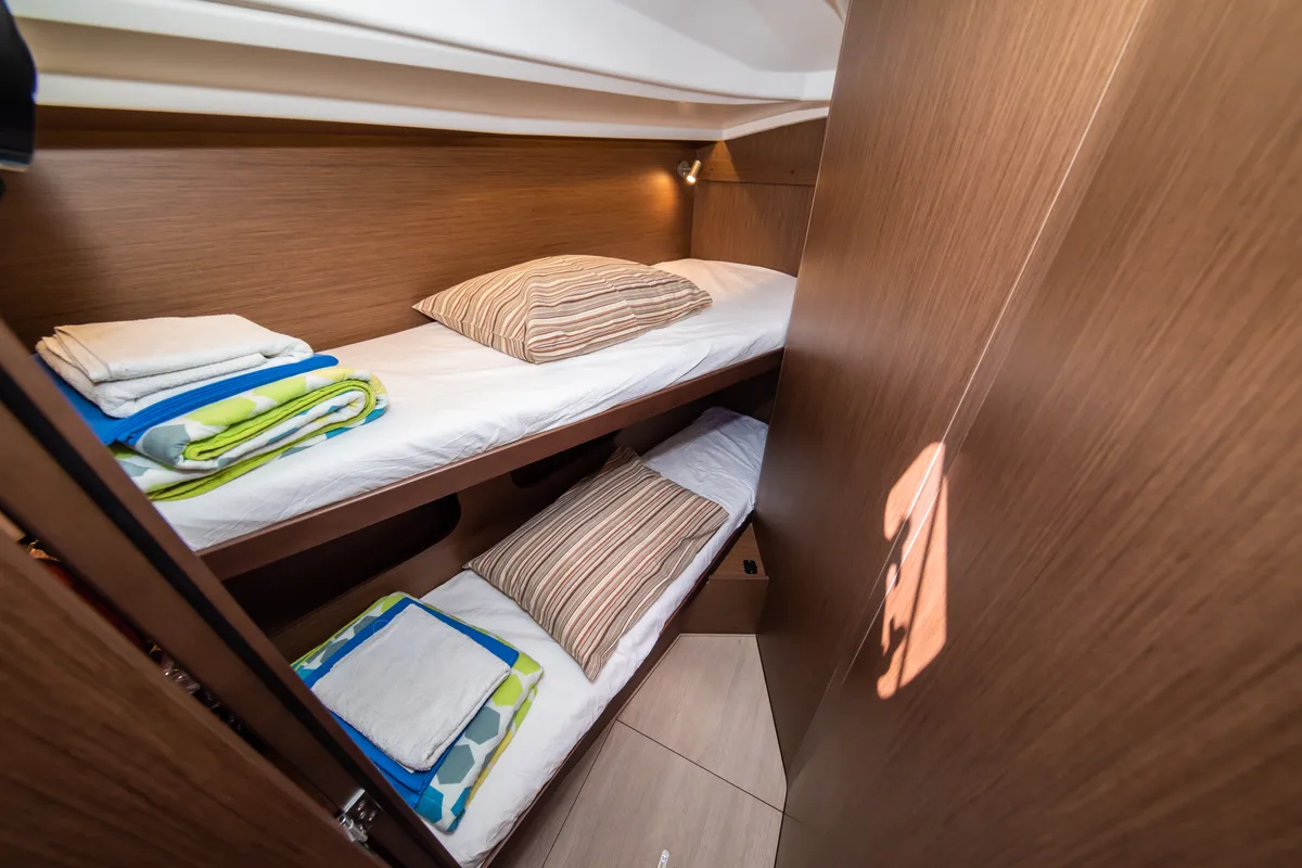 Cabin on Poseidon, a Beneteau Oceanis 40.1 sailboat at Zadar, Croatia