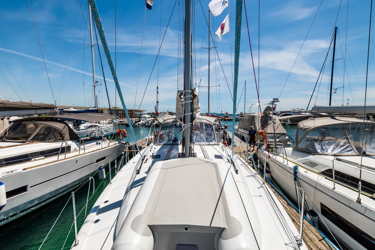 Exterior view of Poseidon, a Beneteau Oceanis 40.1 sailboat at Zadar, Croatia
